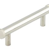 Frelan Hardware Hoxton Thaxted Line Knurled End Cap Cabinet Pull Handle (96mmc/c), Polished Nickel - HOX250PN