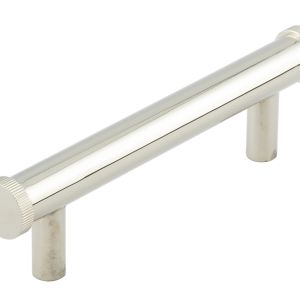 Frelan Hardware Hoxton Thaxted Line Knurled End Cap Cabinet Pull Handle (96mmc/c), Polished Nickel – HOX250PN