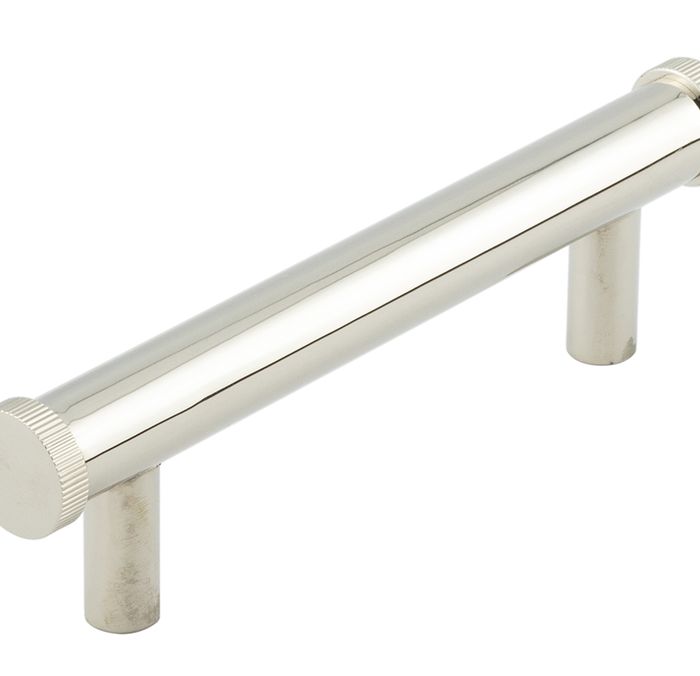 Frelan Hardware Hoxton Thaxted Line Knurled End Cap Cabinet Pull Handle (96mmc/c), Polished Nickel – HOX250PN