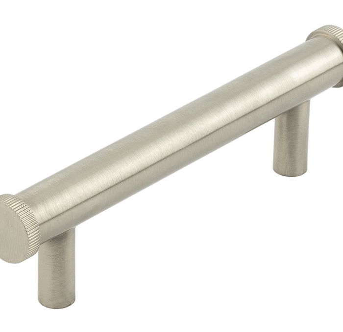 Frelan Hardware Hoxton Thaxted Line Knurled End Cap Cabinet Pull Handle (96mmc/c), Satin Nickel – HOX250SN