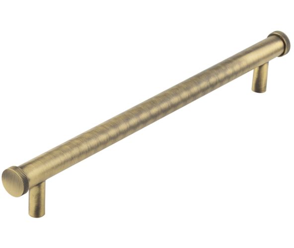 Frelan Hardware Hoxton Thaxted Line Knurled End Cap Cabinet Pull Handle (224mm c/c), Antique Brass – HOX260AB