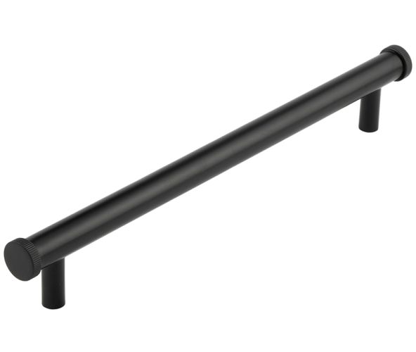 Frelan Hardware Hoxton Thaxted Line Knurled End Cap Cabinet Pull Handle (224mm c/c), Matt Black – HOX260MB