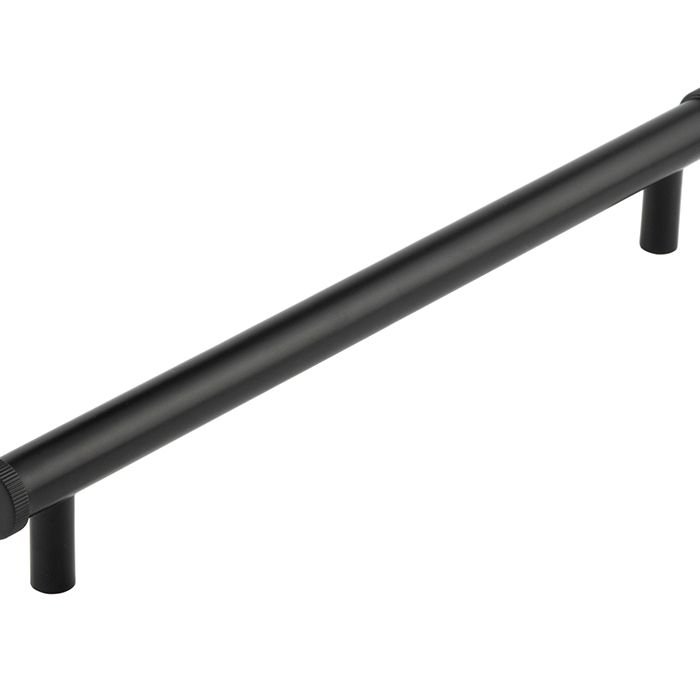 Frelan Hardware Hoxton Thaxted Line Knurled End Cap Cabinet Pull Handle (224mm c/c), Matt Black – HOX260MB
