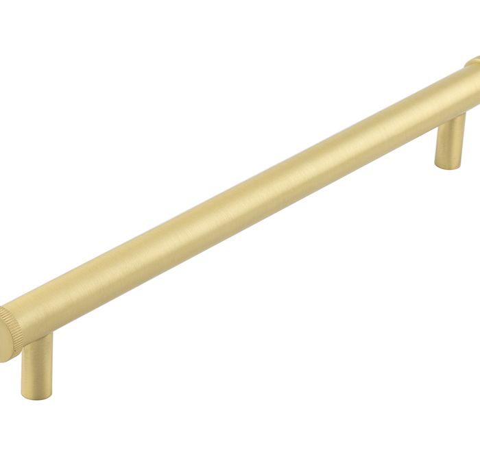Frelan Hardware Hoxton Thaxted Line Knurled End Cap Cabinet Pull Handle (224mm c/c), Satin Brass – HOX260SB