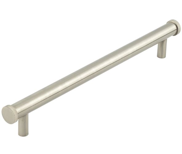 Frelan Hardware Hoxton Thaxted Line Knurled End Cap Cabinet Pull Handle (224mm c/c), Satin Nickel – HOX260SN