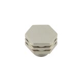 Frelan Hardware Hoxton Nile Hex Cupboard Door Knob With Step Detail (30mm), Satin Nickel - HOX330SN