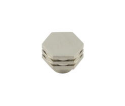 Frelan Hardware Hoxton Nile Hex Cupboard Door Knob With Step Detail (30mm), Satin Nickel - HOX330SN