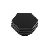 Frelan Hardware Hoxton Nile Hex Cupboard Door Knob With Step Detail (40mm), Matt Black - HOX340MB