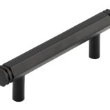 Frelan Hardware Hoxton Nile Hex Cabinet Pull Handle With End Step Detail (96mm), Matt Black - HOX350MB