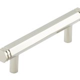 Frelan Hardware Hoxton Nile Hex Cabinet Pull Handle With End Step Detail (96mm), Polished Nickel - HOX350PN