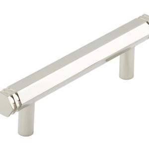 Frelan Hardware Hoxton Nile Hex Cabinet Pull Handle With End Step Detail (96mm), Polished Nickel – HOX350PN