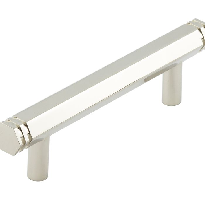 Frelan Hardware Hoxton Nile Hex Cabinet Pull Handle With End Step Detail (96mm), Polished Nickel – HOX350PN