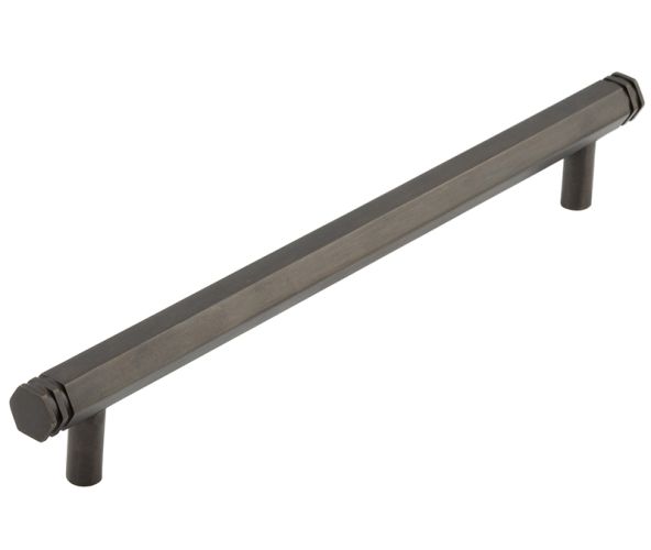 Frelan Hardware Hoxton Nile Hex Cabinet Pull Handle With End Step Detail (224mm c/c), Dark Bronze – HOX360DB