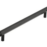 Frelan Hardware Hoxton Nile Hex Cabinet Pull Handle With End Step Detail (224mm c/c), Matt Black - HOX360MB