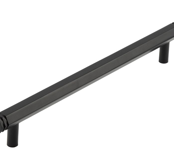 Frelan Hardware Hoxton Nile Hex Cabinet Pull Handle With End Step Detail (224mm c/c), Matt Black – HOX360MB