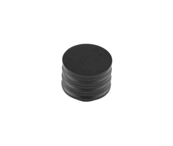 Frelan Hardware Hoxton Sturt Cupboard Door Knob With Grooved Detail (30mm), Matt Black – HOX430MB