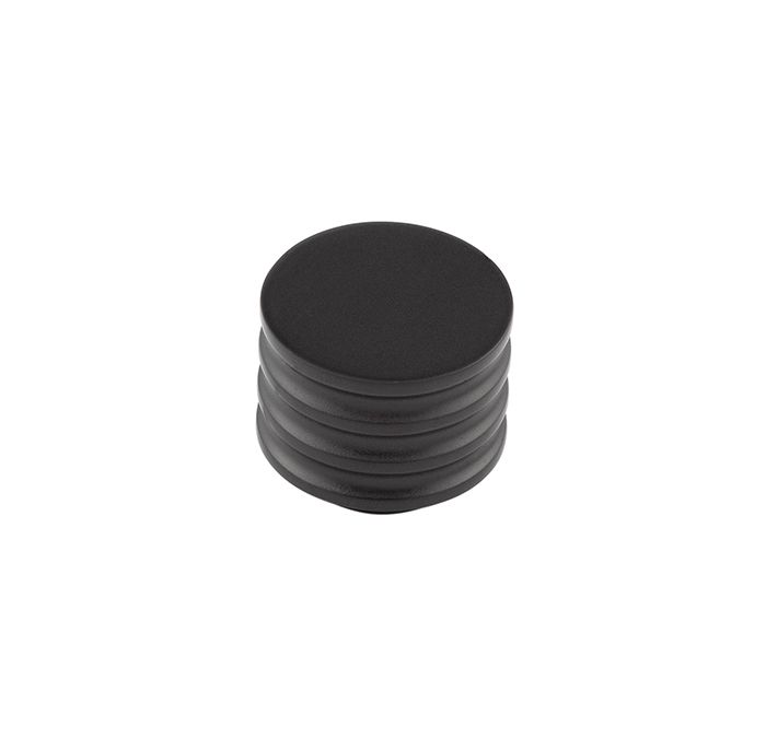 Frelan Hardware Hoxton Sturt Cupboard Door Knob With Grooved Detail (30mm), Matt Black – HOX430MB