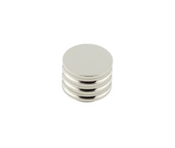 Frelan Hardware Hoxton Sturt Cupboard Door Knob With Grooved Detail (30mm), Polished Nickel - HOX430PN