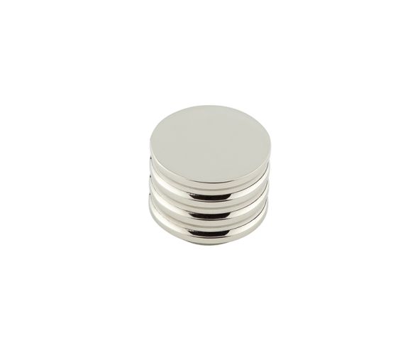 Frelan Hardware Hoxton Sturt Cupboard Door Knob With Grooved Detail (30mm), Polished Nickel – HOX430PN