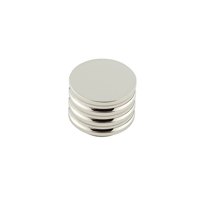 Frelan Hardware Hoxton Sturt Cupboard Door Knob With Grooved Detail (30mm), Polished Nickel – HOX430PN
