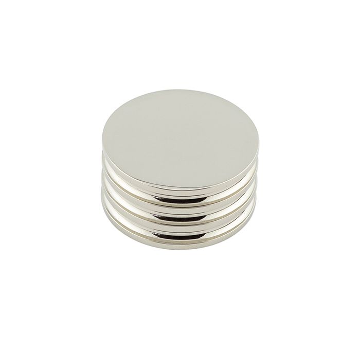 Frelan Hardware Hoxton Sturt Cupboard Door Knob With Grooved Detail  (40mm), Polished Nickel – HOX440PN