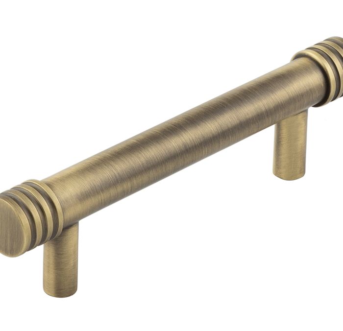 Frelan Hardware Hoxton Sturt Cabinet Pull Handle With Grooved Detail (96mm), Antique Brass – HOX450AB