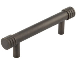 Frelan Hardware Hoxton Sturt Cabinet Pull Handle With Grooved Detail (96mm), Dark Bronze - HOX450DB