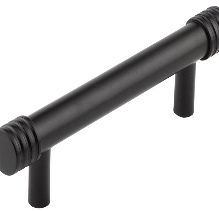 Frelan Hardware Hoxton Sturt Cabinet Pull Handle With Grooved Detail (96mm), Matt Black – HOX450MB