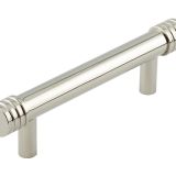Frelan Hardware Hoxton Sturt Cabinet Pull Handle With Grooved Detail (96mm), Polished Nickel - HOX450PN