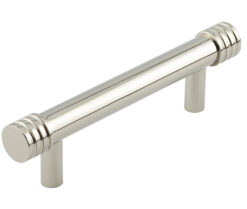 Frelan Hardware Hoxton Sturt Cabinet Pull Handle With Grooved Detail (96mm), Polished Nickel - HOX450PN