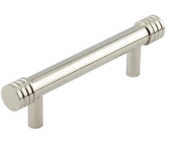 Frelan Hardware Hoxton Sturt Cabinet Pull Handle With Grooved Detail (96mm), Polished Nickel – HOX450PN