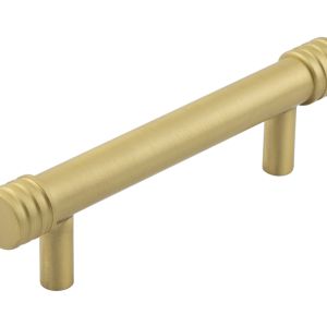 Frelan Hardware Hoxton Sturt Cabinet Pull Handle With Grooved Detail (96mm), Satin Brass – HOX450SB