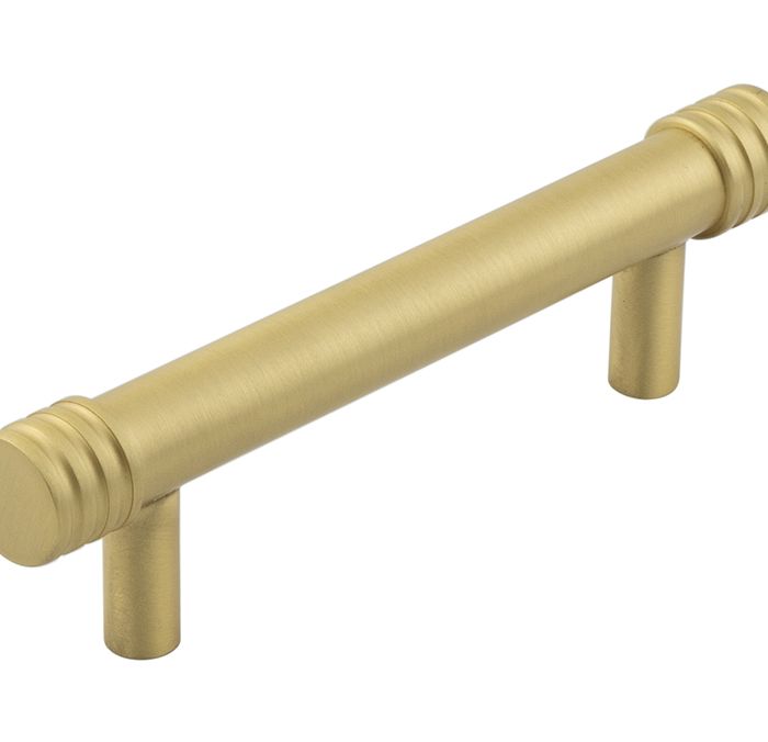 Frelan Hardware Hoxton Sturt Cabinet Pull Handle With Grooved Detail (96mm), Satin Brass – HOX450SB