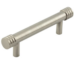 Frelan Hardware Hoxton Sturt Cabinet Pull Handle With Grooved Detail (96mm), Satin Nickel - HOX450SN