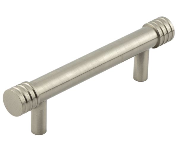 Frelan Hardware Hoxton Sturt Cabinet Pull Handle With Grooved Detail (96mm), Satin Nickel – HOX450SN