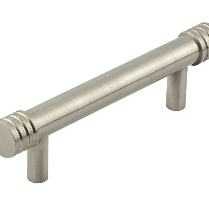 Frelan Hardware Hoxton Sturt Cabinet Pull Handle With Grooved Detail (96mm), Satin Nickel – HOX450SN