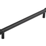 Frelan Hardware Hoxton Sturt Cabinet Pull Handle With Grooved Detail (224mm c/c), Matt Black - HOX460MB