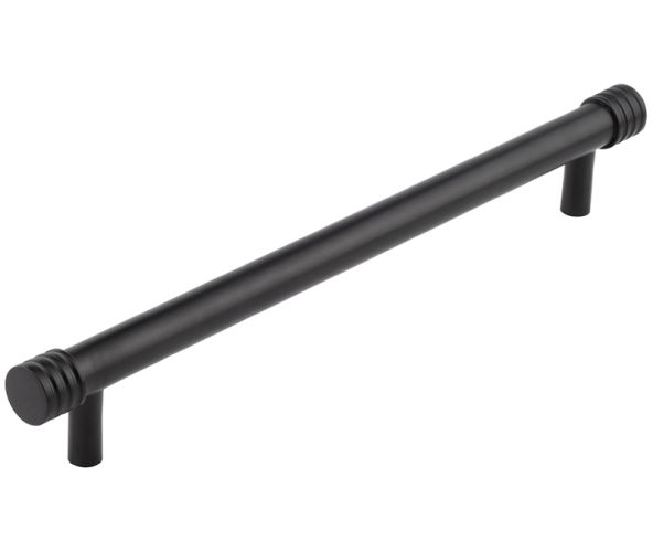Frelan Hardware Hoxton Sturt Cabinet Pull Handle With Grooved Detail (224mm c/c), Matt Black – HOX460MB