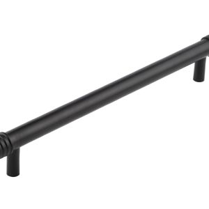 Frelan Hardware Hoxton Sturt Cabinet Pull Handle With Grooved Detail (224mm c/c), Matt Black – HOX460MB