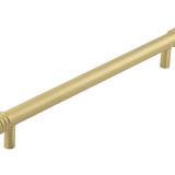 Frelan Hardware Hoxton Sturt Cabinet Pull Handle With Grooved Detail (224mm c/c), Satin Brass - HOX460SB