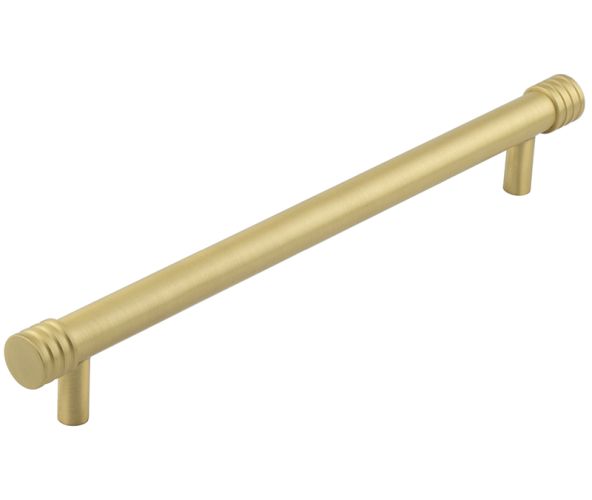 Frelan Hardware Hoxton Sturt Cabinet Pull Handle With Grooved Detail (224mm c/c), Satin Brass – HOX460SB