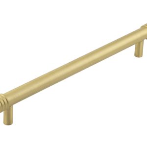 Frelan Hardware Hoxton Sturt Cabinet Pull Handle With Grooved Detail (224mm c/c), Satin Brass – HOX460SB