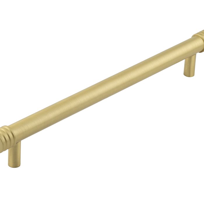 Frelan Hardware Hoxton Sturt Cabinet Pull Handle With Grooved Detail (224mm c/c), Satin Brass – HOX460SB