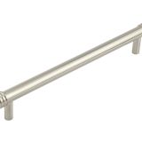 Frelan Hardware Hoxton Sturt Cabinet Pull Handle With Grooved Detail (224mm c/c), Satin Nickel - HOX460SN