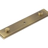 Frelan Hardware Hoxton Rushton Stepped Backplate For Cupboard Door Knobs (96mm c/c), Antique Brass - HOX6090AB