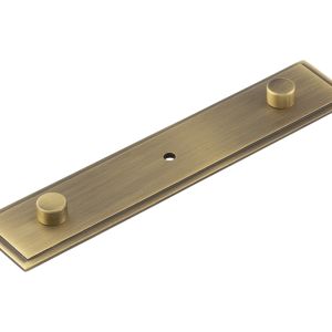 Frelan Hardware Hoxton Rushton Stepped Backplate For Cupboard Door Knobs (96mm c/c), Antique Brass – HOX6090AB