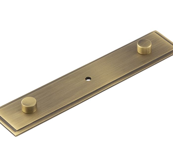 Frelan Hardware Hoxton Rushton Stepped Backplate For Cupboard Door Knobs (96mm c/c), Antique Brass – HOX6090AB