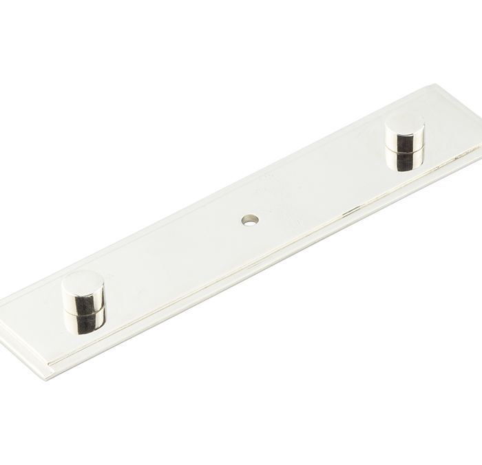 Frelan Hardware Hoxton Rushton Stepped Backplate For Cupboard Door Knobs (96mm c/c), Polished Nickel – HOX6090PN