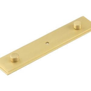 Frelan Hardware Hoxton Rushton Stepped Backplate For Cupboard Door Knobs (96mm c/c), Satin Brass – HOX6090SB