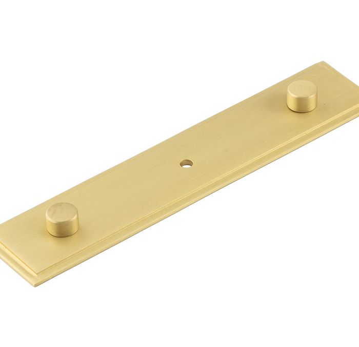 Frelan Hardware Hoxton Rushton Stepped Backplate For Cupboard Door Knobs (96mm c/c), Satin Brass – HOX6090SB